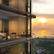 An exterior rendering of the Aman Singapore, which will open as part of The Skywaters, a mixed-use skyscraper currently under development near Singapore’s Central Business District and Marina Bay neighborhoods.