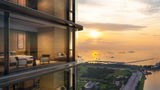 An exterior rendering of the Aman Singapore, which will open as part of The Skywaters, a mixed-use skyscraper currently under development near Singapore’s Central Business District and Marina Bay neighborhoods.