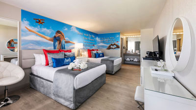 A guestroom at the Magic Moment Resort in Kissimmee, Fla., the first hotel in the Dazzler Select collection.