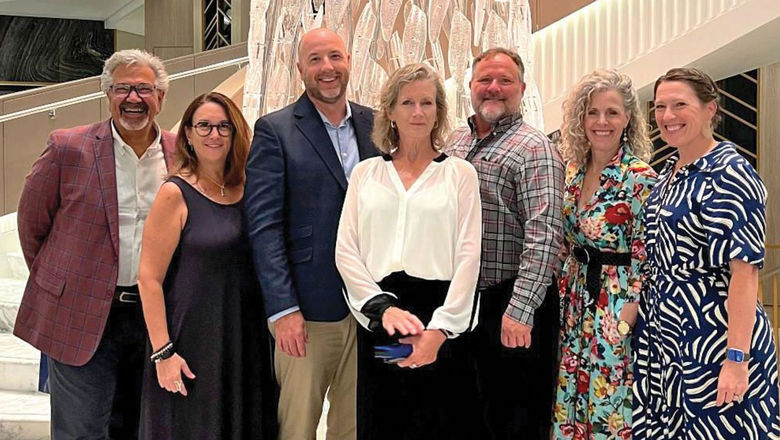 The Direct Travel leisure travel team (from left): Gerard Bellino, Joelle Goldman, Stephen Smith, Vivienne Kouba, Rene Schneeberger, Julie Skinner and Rebecca Adams.