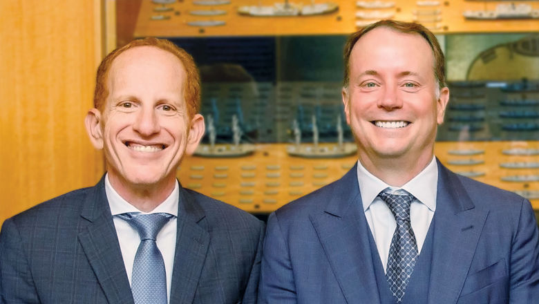 Norwegian Cruise Line Holdings CEO Harry Sommer, left, and chief luxury officer Jason Montague.