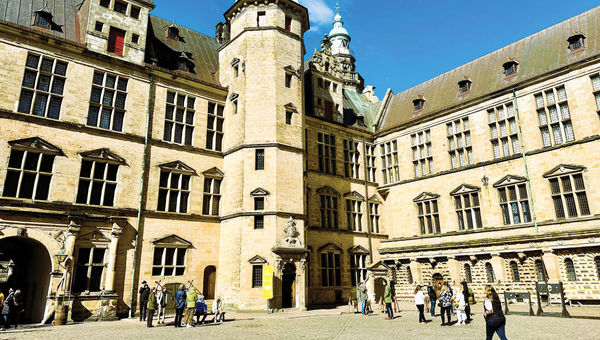 The inside courtyard of Kronborg Castle.