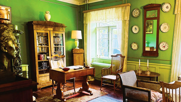 Karen Blixen did a good deal of her writing in this room at Rungstedlund, the author's estate.