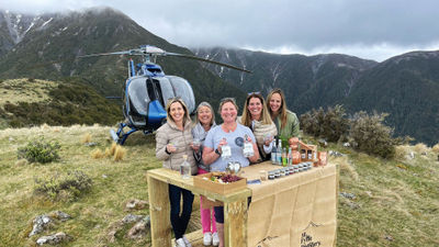 Brownell travel advisor Bowden Sarrett (second from left) enjoying a New Zealand experience arranged by destination specialist Southern Crossings.