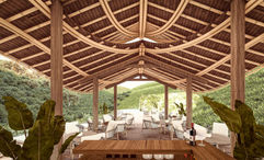 The pool and bar deck at Erebero Hills, part of Asilia Africa's portfolio set to open in 2026 in Uganda.