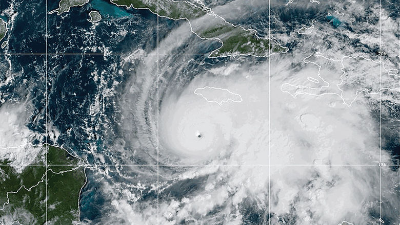 A visual of Hurricane Melissa in the Caribbean.