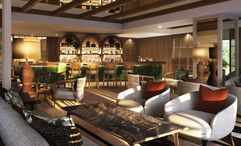 Rendering of the bar and lounge at the Hyatt Regency Lusaka The Pamodzi, opening in 2026.