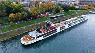 The Viking Honir in Basel, one of nine river ships Viking christened on Oct. 21.