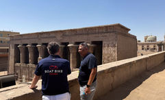 Boat Bike Tours says riders will "cycle between temples and glide along quiet canal paths."