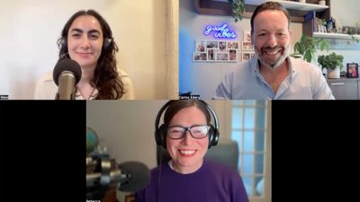Clockwise from top left: Cruise editor Teri West, luxury cruise advisor Carlos Edery and host Rebecca Tobin talk about cruising's new crop of megasuites.