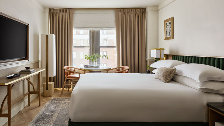 A model guestroom for the Kimpton Ashbel New York-Park Avenue in Midtown Manhattan.