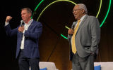 Sandals Resorts International executive chairman Adam Stewart and Unique Vacations executive vice president Gary Sadler delivered a message of Jamaican resilience following Hurricane Melissa.