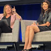 Northstar Travel Group's executive vice president of marketing and partnerships Mary Pat Sullivan, left, and MSC Cruises senior vice president of trade sales Erin Douglas talk about MSC updates at the 2025 CruiseWorld in Fort Lauderdale.