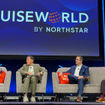 A CruiseWorld conversation (from left): Jason Montague, Norwegian Cruise Line Holdings; Arnie Weissmann, Travel Weekly; Nathan Hickman, Oceania; and Wes D'Silva, Regent Seven Seas Cruises.