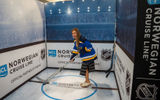 A Norwegian Cruise Line exhibit promoted the line’s partnership with the National Hockey League.