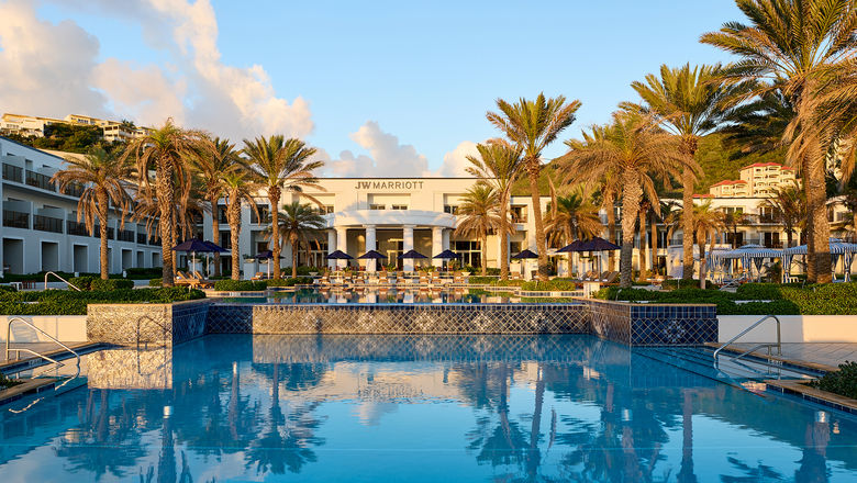 The pool area at the JW Marriott St. Maarten Beach Resort & Spa.