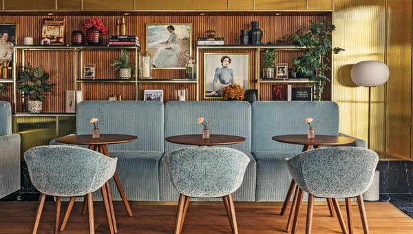 The dining area at the hotel's Cafe Clotilde, which serves modern Parisian cuisine.