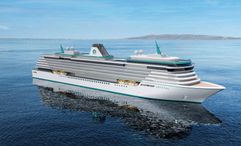 A rendering of the Crystal Grace, a ship coming in 2028.