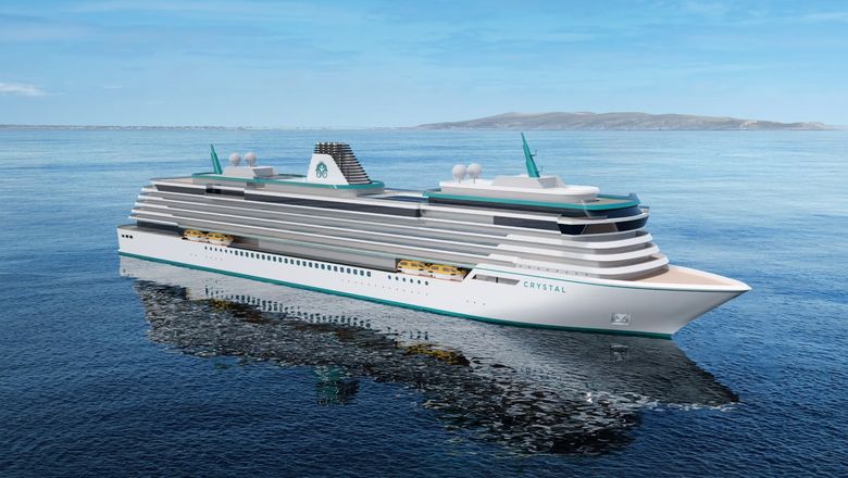A rendering of the Crystal Grace, a ship coming in 2028.