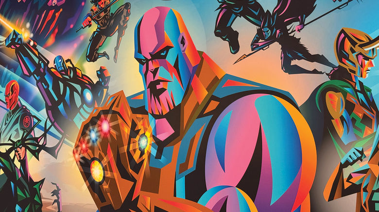 The third ship in Disney's Wish class, named on Nov. 10 in Port Everglades, has a heroes-and-villains theme. Thanos is featured in this wall art on the Disney Destiny.