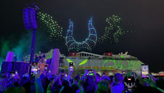 A drone show was the main event at the Disney Destiny’s christening.