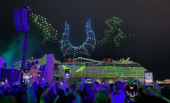 A drone show was the main event at the Disney Destiny’s christening.