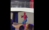 Spiderman at the Disney Destiny's sail away party.