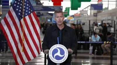 Transportation Secretary Sean Duffy gave an air travel update at Chicago O'Hare on Nov. 11.