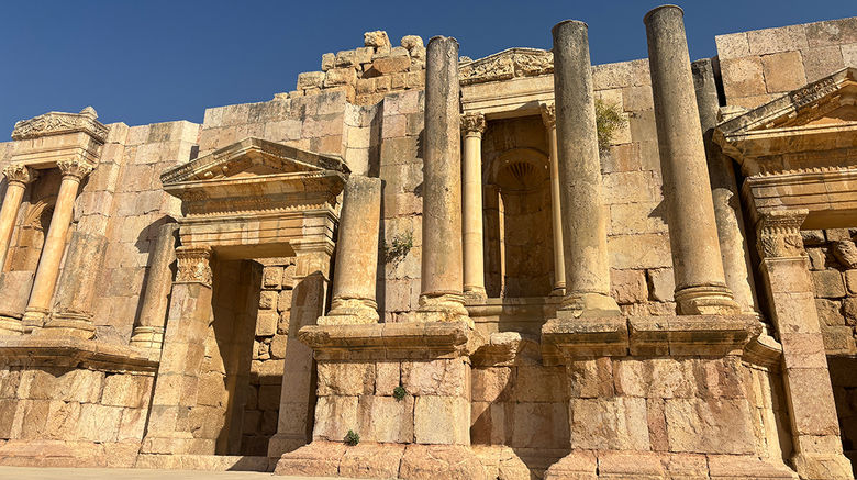 Tours editor Brinley Hineman was in Jordan with G Adventures for the tour operator's 35th anniversary celebration and GX Summit, a global community tourism summit. Pictured, the Jerash Roman ruins, regarded as one of the best-preserved ruin sites outside of Italy.