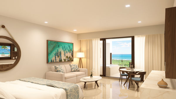 A rendering of the completed king guest room at Moon Palace The Grand Punta Cana.