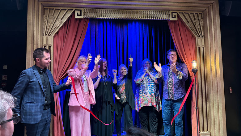 The Magic Castle team cut the ribbon at Spellbound on the Star Princess.