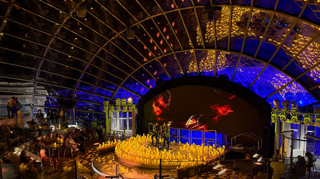 A candlelight concert under The Dome on Star Princess.