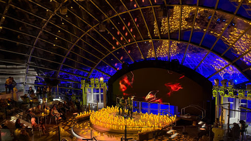 A candlelight concert under The Dome on Star Princess.