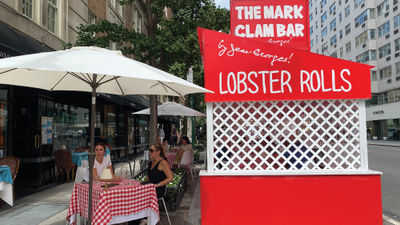 The Mark hotel's summertime pop-up dining shed, The Mark Clam Bar by Jean-Georges and Caviar Kaspia.