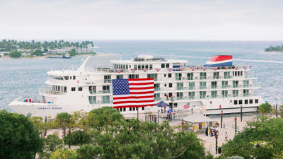 The American Pioneer embarked on its inaugural cruise from Key West after its christening on Nov. 10.