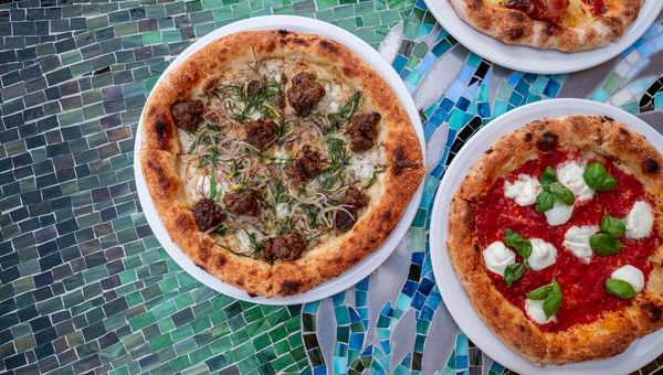 Osteria Mozza Lanai offers a variety of wood-fired oven pizzas. Osteria Mozza Lanai offers a variety of wood-fired oven pizzas.