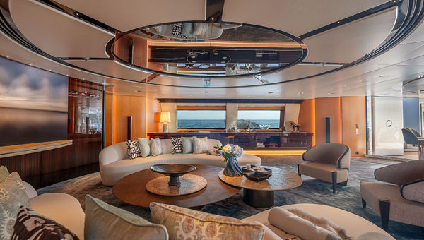 The lounge on the Maltese Falcon.
