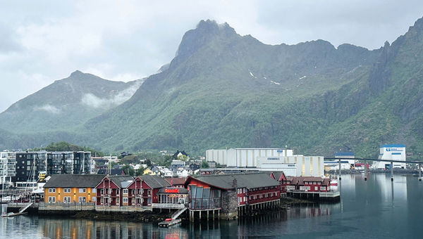 In port at Svolvaer in the Lofoten islands. In port at Svolvaer in the Lofoten islands.