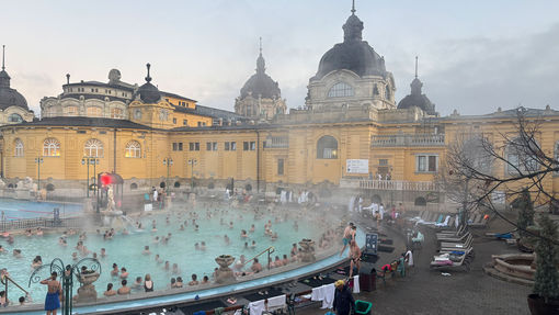 The Szechenyi Baths in Budapest is one of the largest bathhouses in Europe.