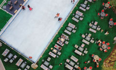 The 4,500-square-foot outdoor ice-skating rink at the Grande Lakes Orlando's seasonal Winter Wonderland Market.