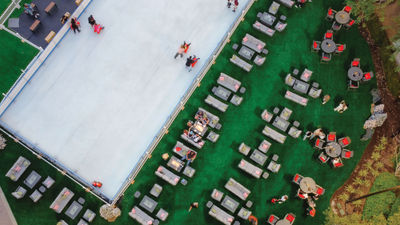 The 4,500-square-foot outdoor ice-skating rink at the Grande Lakes Orlando's seasonal Winter Wonderland Market.