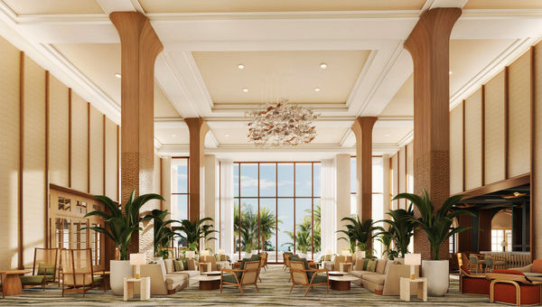 The revamped lobby of the Ritz-Carlton Key Biscayne Miami. RevPAR growth at the high end of the hotel market is far outpacing other segments  heading into 2026.