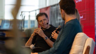 Arnie Weissmann moderating the keynote panel at the Adventure Travel World Summit in Puerto Natales, Chile, in October.