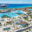 Carnival ships docked at Bahamas private destination Celebration Key.