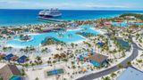 Carnival ships docked at Bahamas private destination Celebration Key.