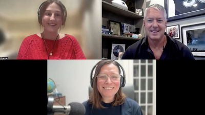 Clockwise from top left: Travel Weekly's Brinley Hineman, Steve Born of the Globus family of brands and Travel Weekly's Rebecca Tobin talk about the popularity of Route 66 tours and Christmas-market river cruises.