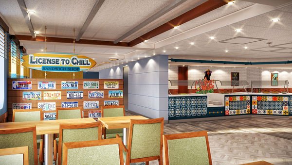 License to Chill will serve sandwiches and "beach-day classics" in the High Tide Market. License to Chill will serve sandwiches and "beach-day classics" in the High Tide Market.