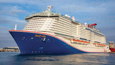 A redevelopment of RelaxAway Half Moon Cay will enable large ships like the Mardi Gras to dock there.