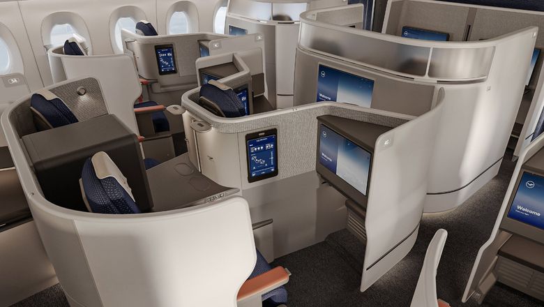 A Lufthansa Allegris business-class cabin.