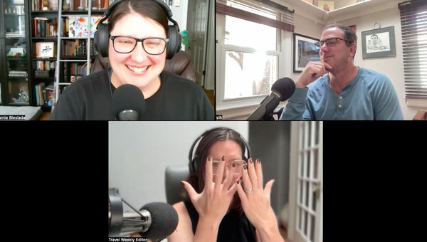 Clockwise from top left: Retail editor Jamie Biesiada, aviation editor Robert Silk and Folo host Rebecca Tobin talk about the year ahead for travel. Clockwise from top left: Retail editor Jamie Biesiada, aviation editor Robert Silk and Folo host Rebecca Tobin talk about the year ahead for travel.